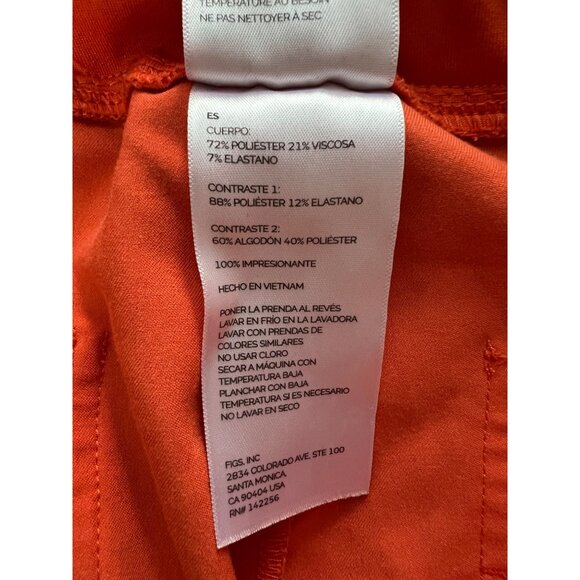 Figs Orange Red Drawstring Jogger Scrub Pants With Pockets For Women Size XL - Picture 6 of 8
